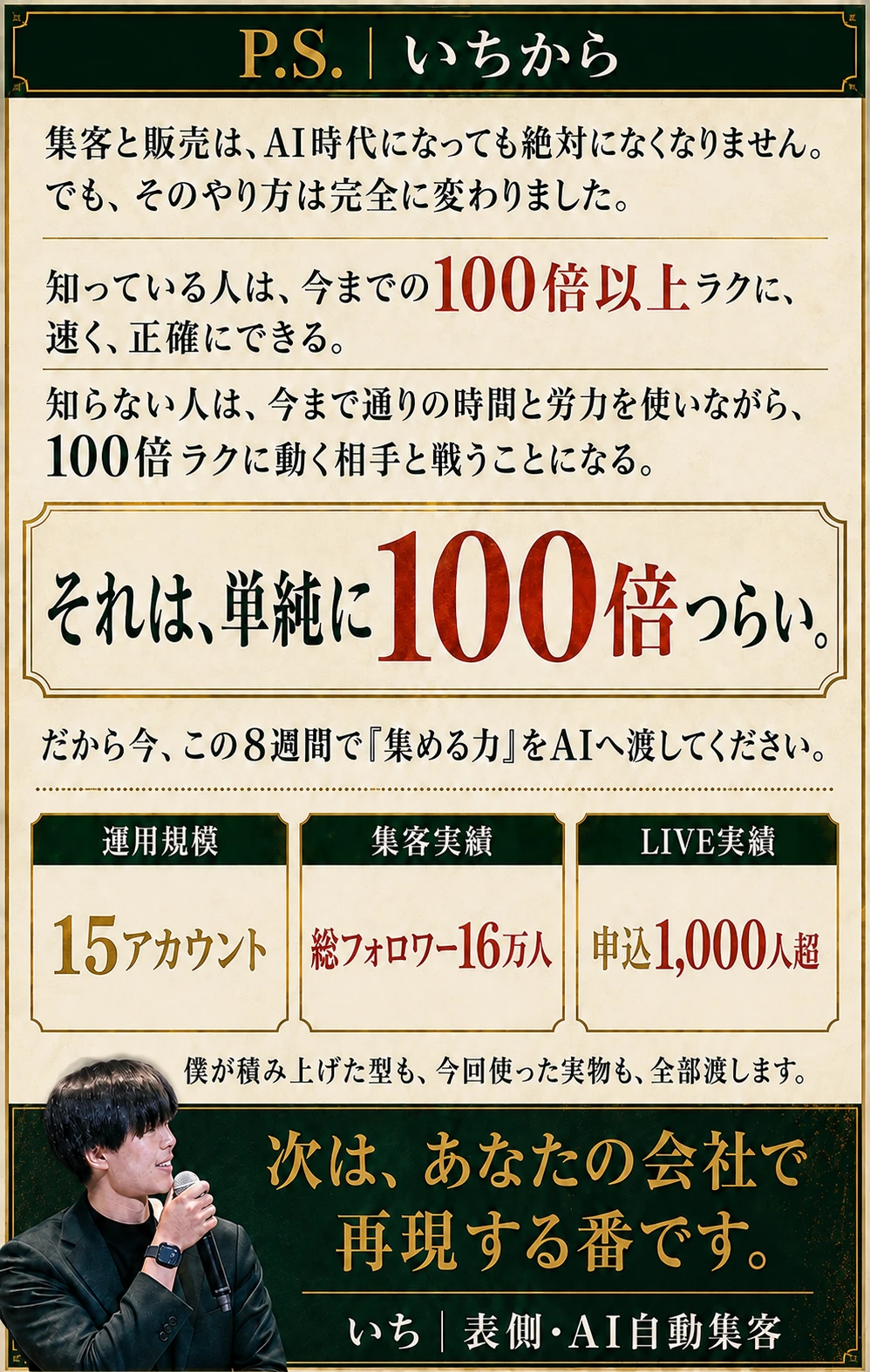 いちからの追伸 AI時代の集客格差