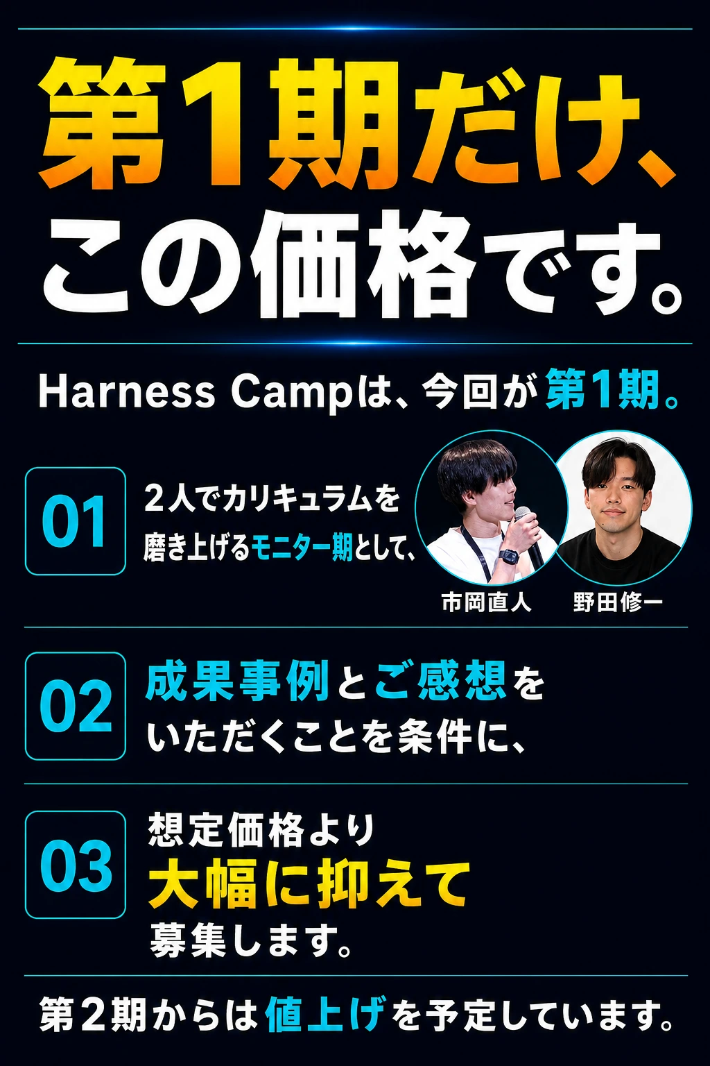 第1期モニター価格の理由